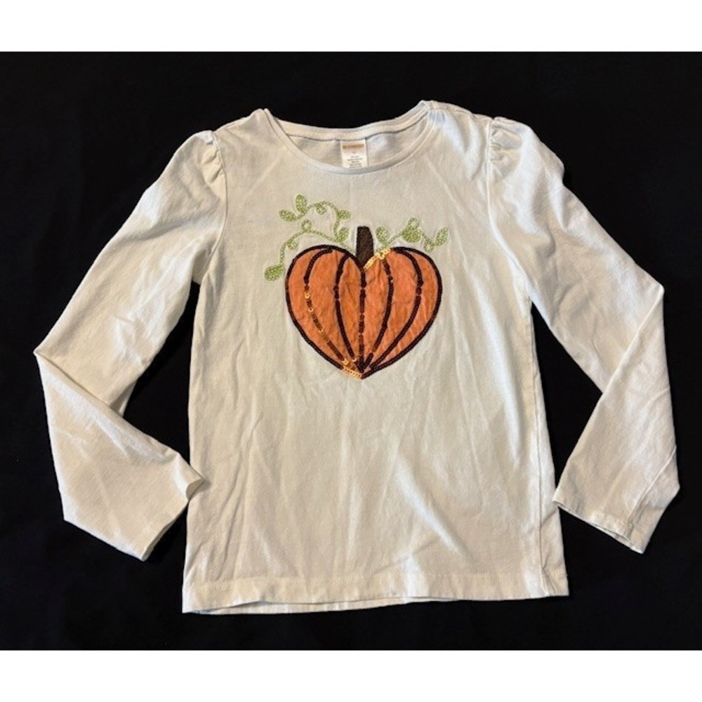 Gymboree girls size 10 long sleeved tee with heart shaped pumpkin